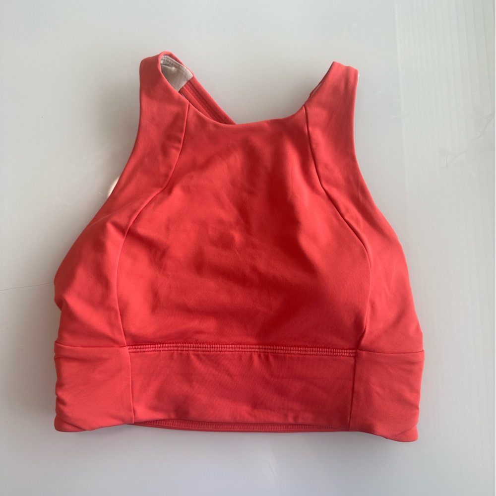 Lululemon High Neck Longline Bea/ Crop Top Orange Size 6